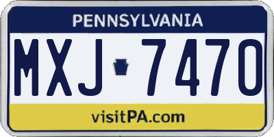PA license plate MXJ7470