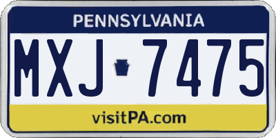 PA license plate MXJ7475