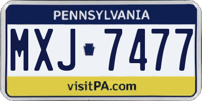 PA license plate MXJ7477
