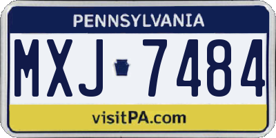 PA license plate MXJ7484