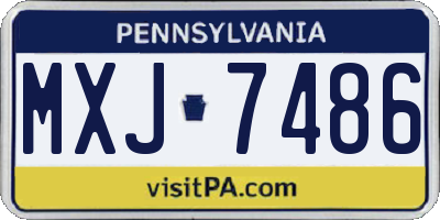 PA license plate MXJ7486