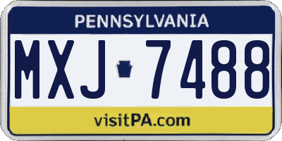 PA license plate MXJ7488