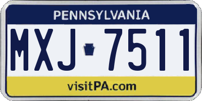 PA license plate MXJ7511