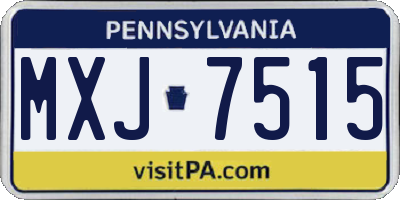 PA license plate MXJ7515