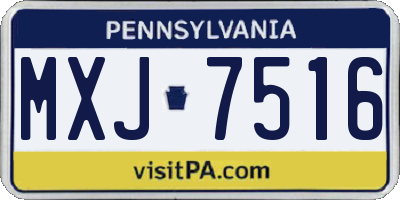 PA license plate MXJ7516