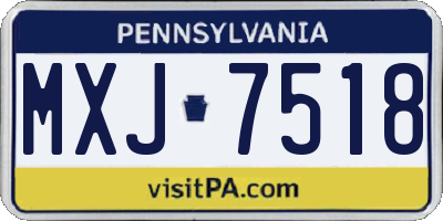 PA license plate MXJ7518