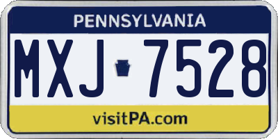 PA license plate MXJ7528