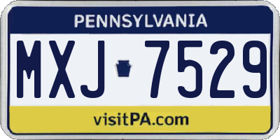 PA license plate MXJ7529