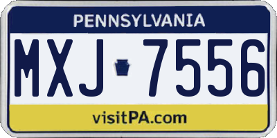 PA license plate MXJ7556