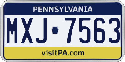 PA license plate MXJ7563