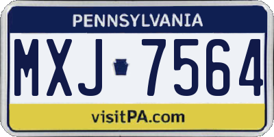 PA license plate MXJ7564