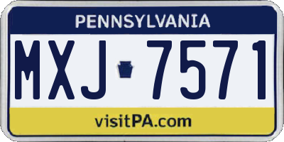 PA license plate MXJ7571