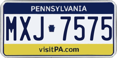 PA license plate MXJ7575
