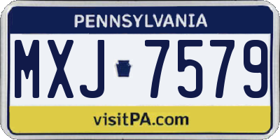 PA license plate MXJ7579