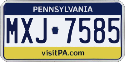 PA license plate MXJ7585