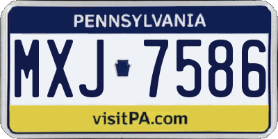 PA license plate MXJ7586