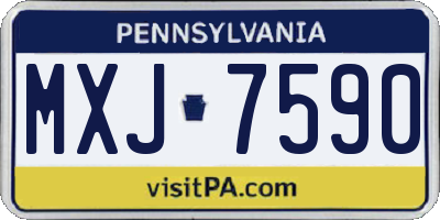 PA license plate MXJ7590