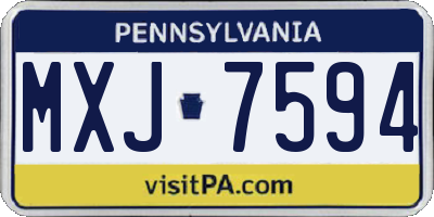 PA license plate MXJ7594