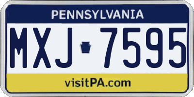 PA license plate MXJ7595