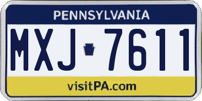 PA license plate MXJ7611