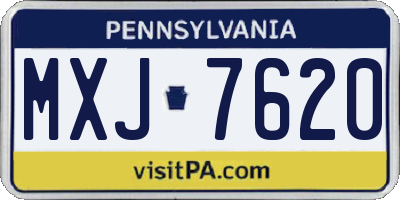 PA license plate MXJ7620