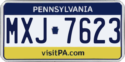 PA license plate MXJ7623