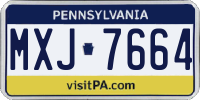 PA license plate MXJ7664