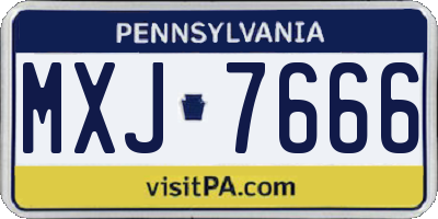 PA license plate MXJ7666