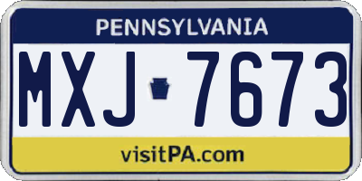 PA license plate MXJ7673