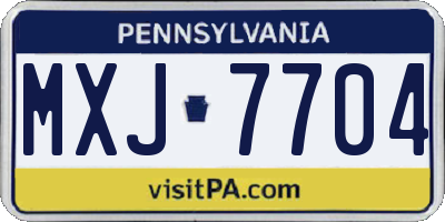 PA license plate MXJ7704