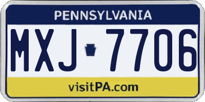 PA license plate MXJ7706