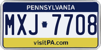 PA license plate MXJ7708