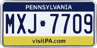 PA license plate MXJ7709