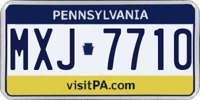 PA license plate MXJ7710