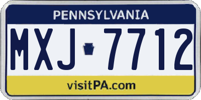 PA license plate MXJ7712