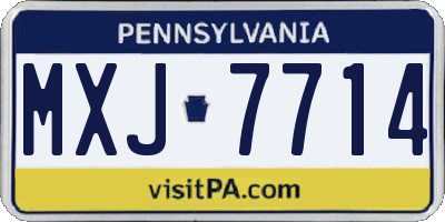 PA license plate MXJ7714