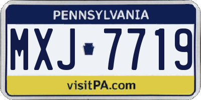 PA license plate MXJ7719