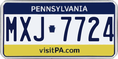 PA license plate MXJ7724