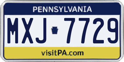 PA license plate MXJ7729