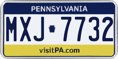 PA license plate MXJ7732