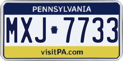 PA license plate MXJ7733