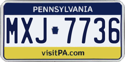 PA license plate MXJ7736