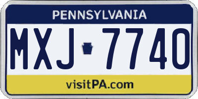 PA license plate MXJ7740