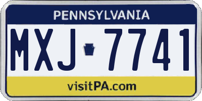 PA license plate MXJ7741