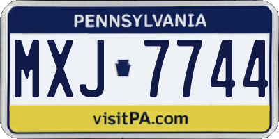 PA license plate MXJ7744
