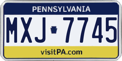 PA license plate MXJ7745