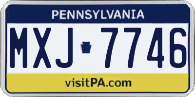 PA license plate MXJ7746