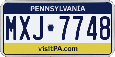 PA license plate MXJ7748