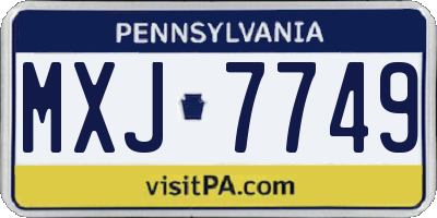 PA license plate MXJ7749