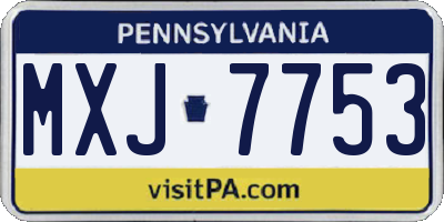 PA license plate MXJ7753